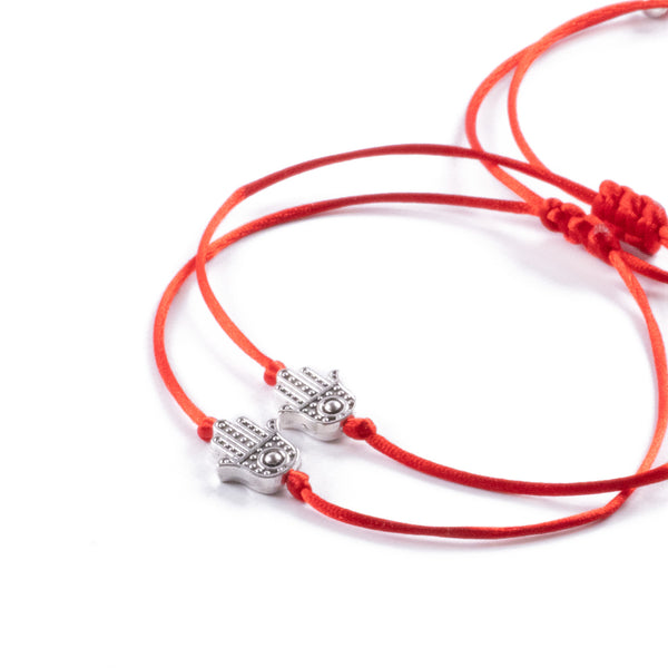 Conjunto pulseras del Deseo - Hilo Rojo con Mano de Fátima