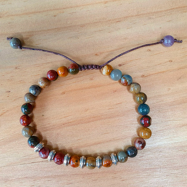Pulsera de piedra jaspe Picasso 6 mm