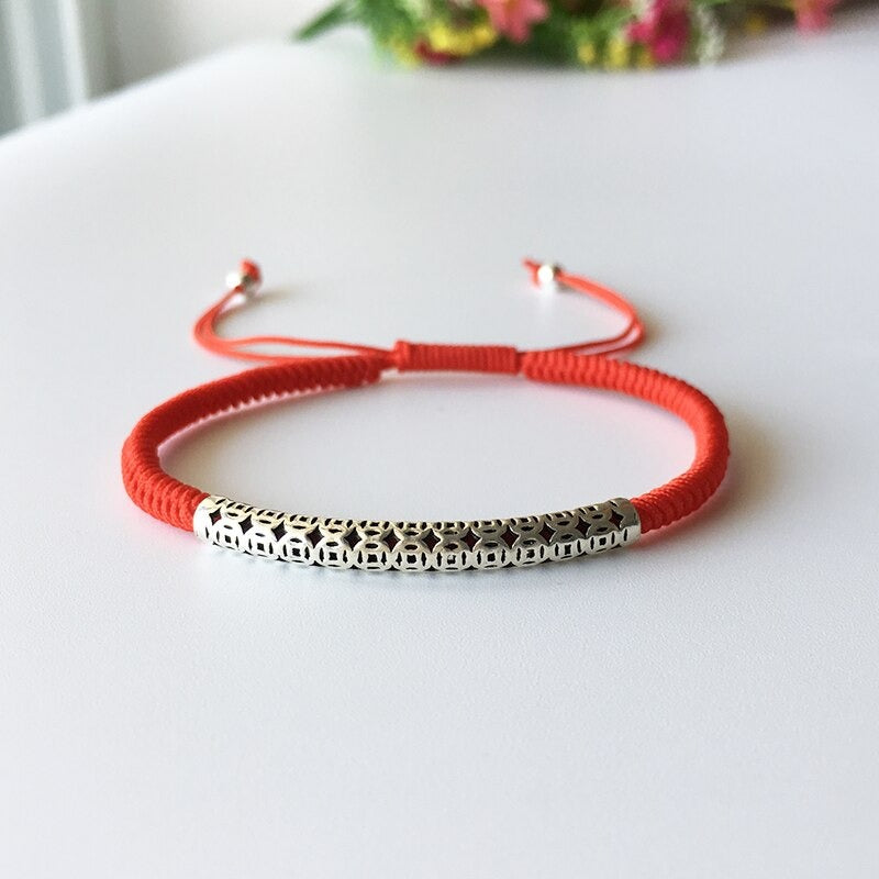 Pulsera Hilo Rojo y plata 925 - Suerte Tailandesa