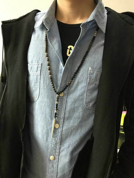 Collar Étnico Punta <br> Ónix y Broncita 🟤