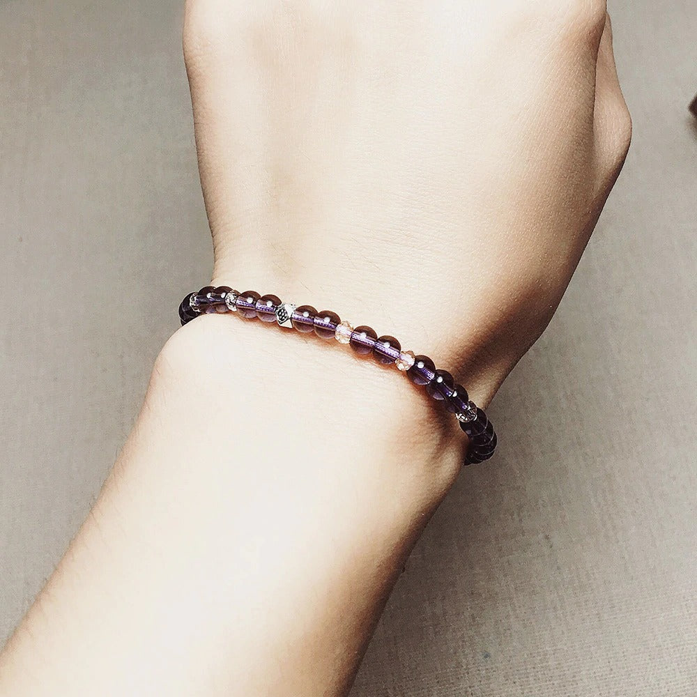 Pulsera Amatista Minimalista de Piedra Natural