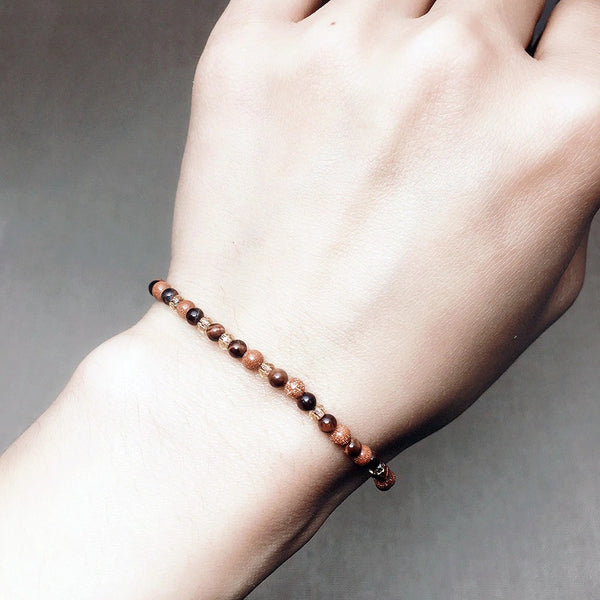 Pulsera Ojo de Tigre Minimalista de Piedra Natural