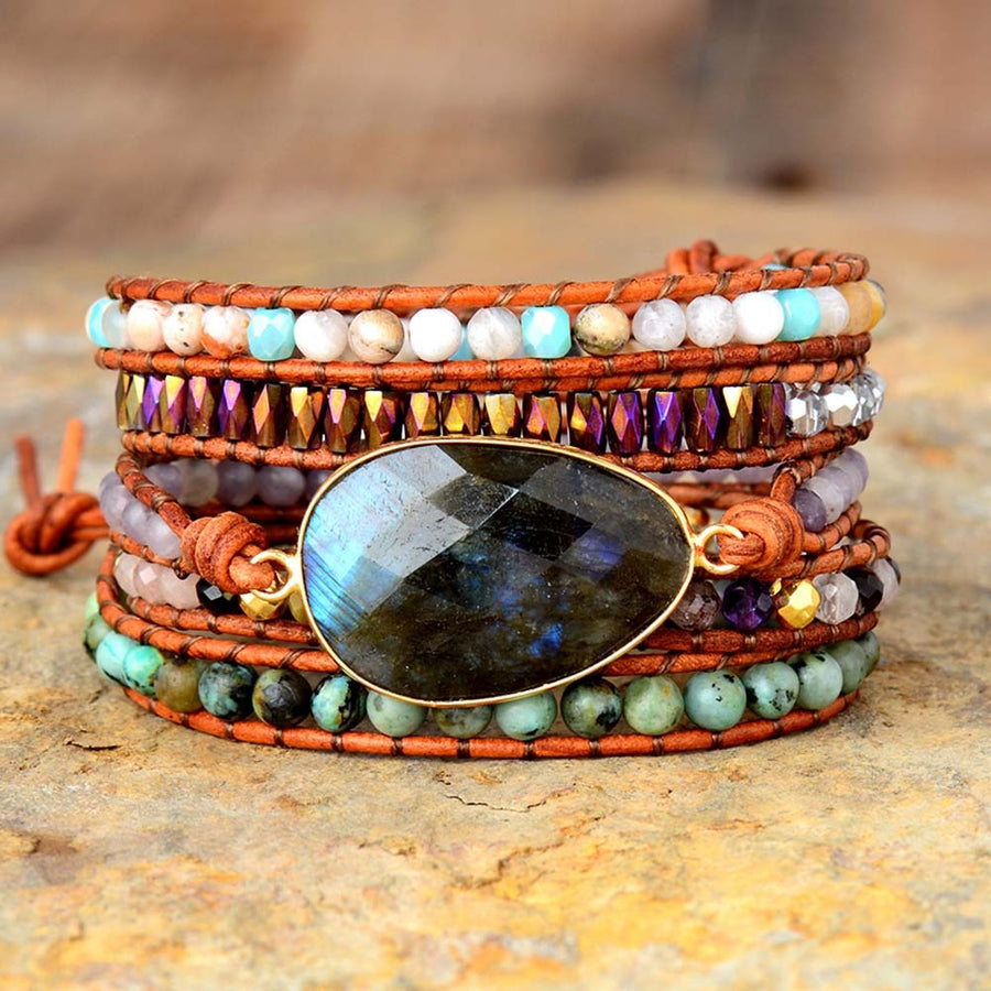 Pulsera tipo correa con Labradorita