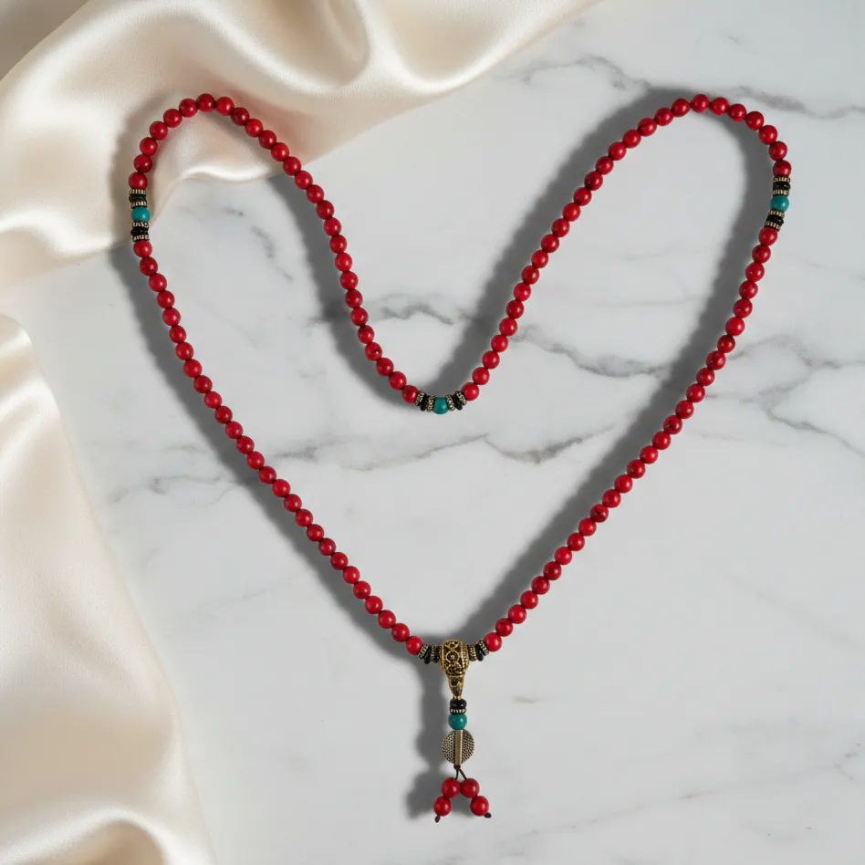 Collar de Howlita Roja y Verde