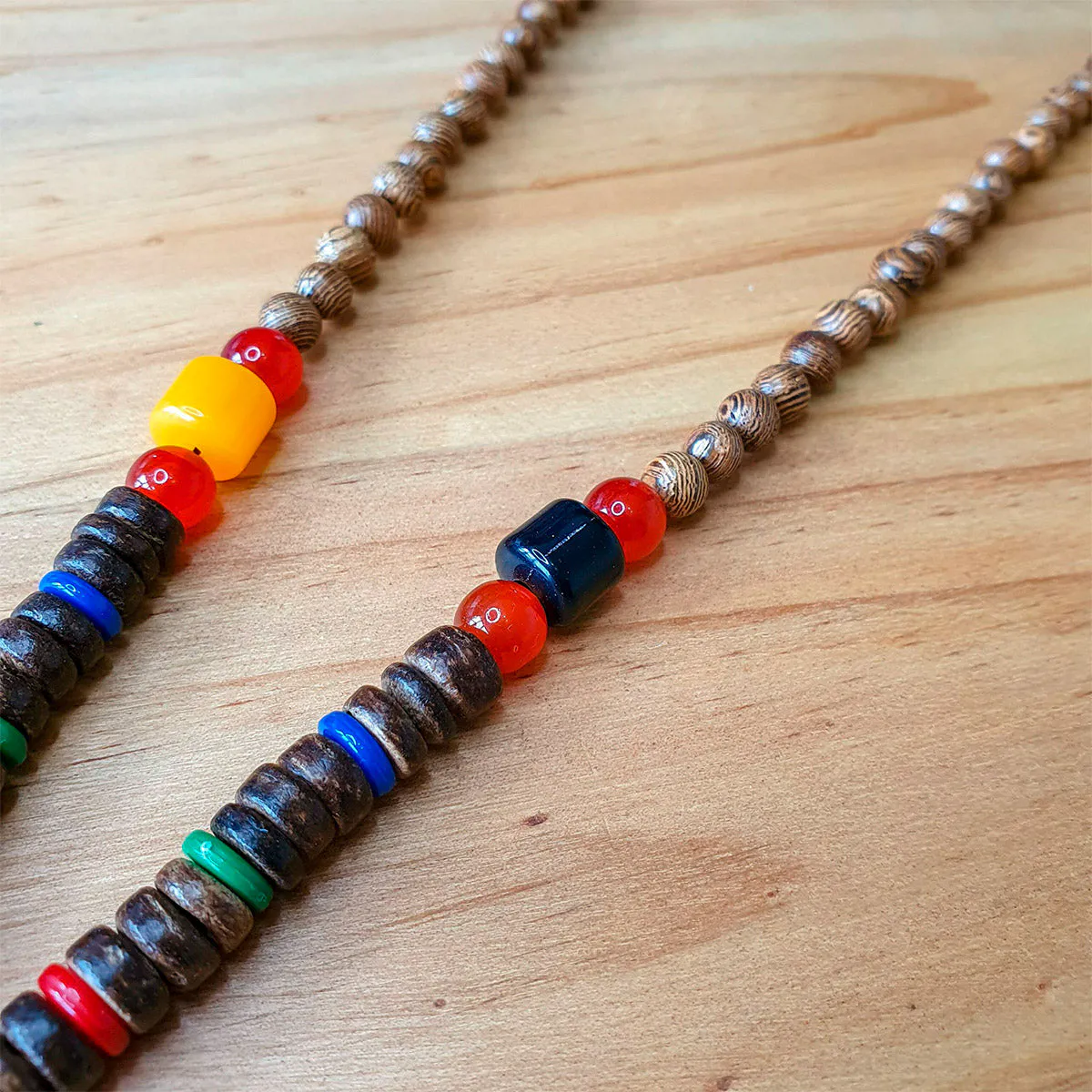 Collar de Cuentas de Madera Patrón Tradicional