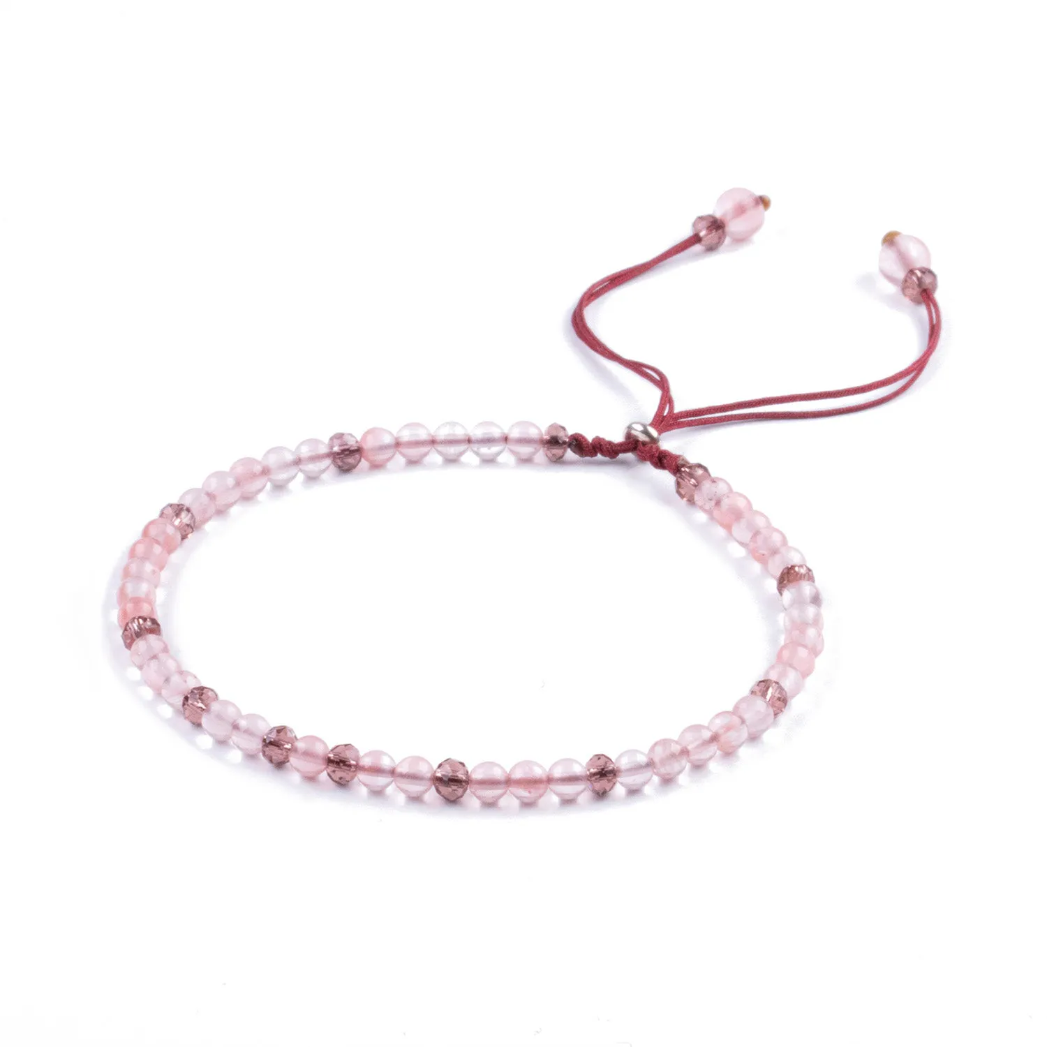 Pulsera de Cuarzo Rosa y Plata 925