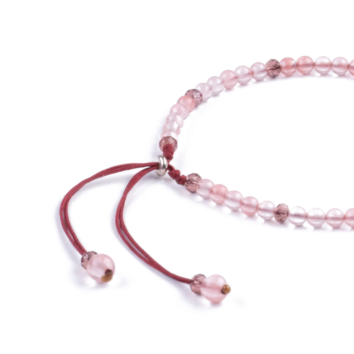 Pulsera de Cuarzo Rosa y Plata 925