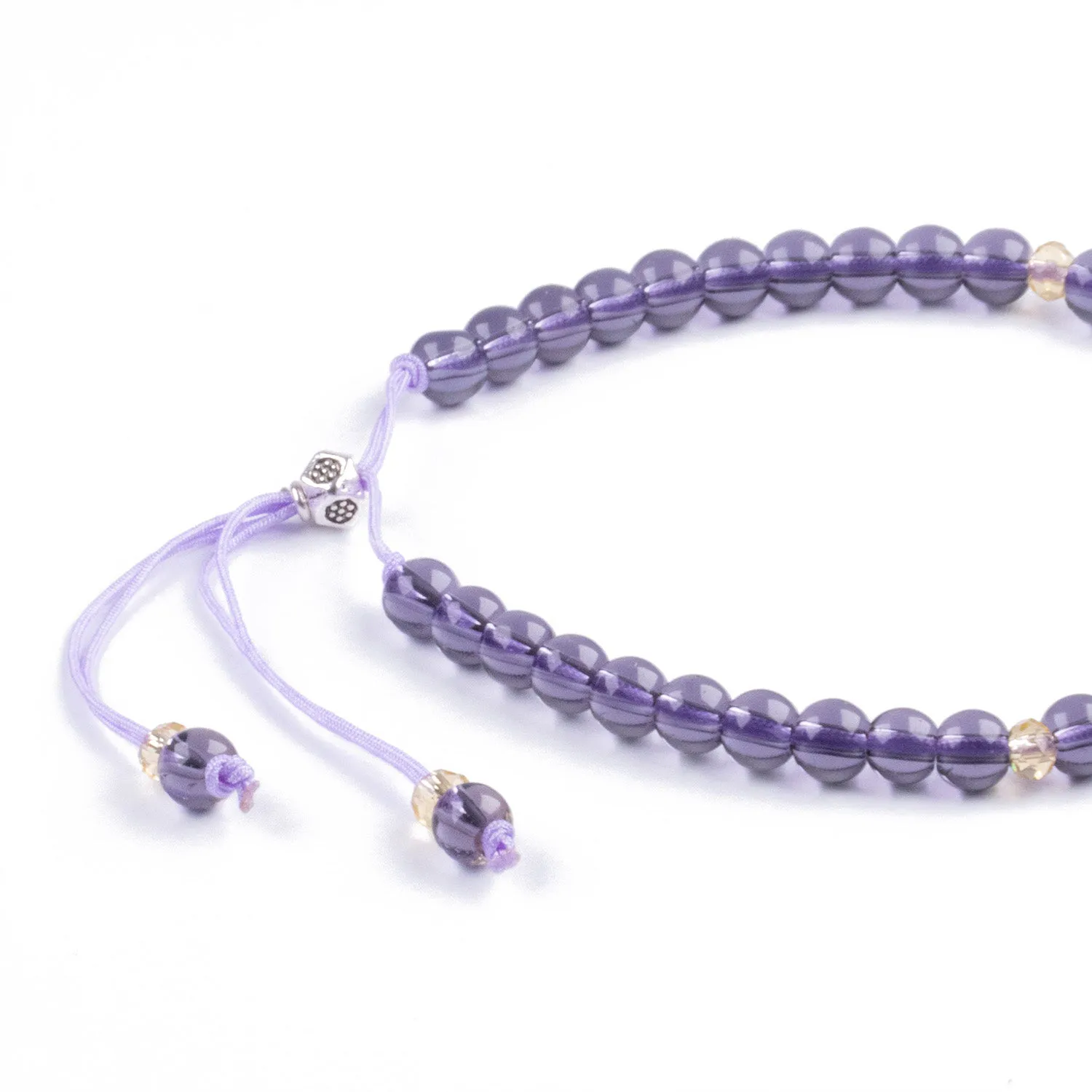 Pulsera minimalista de amatista con detalles en plata 925