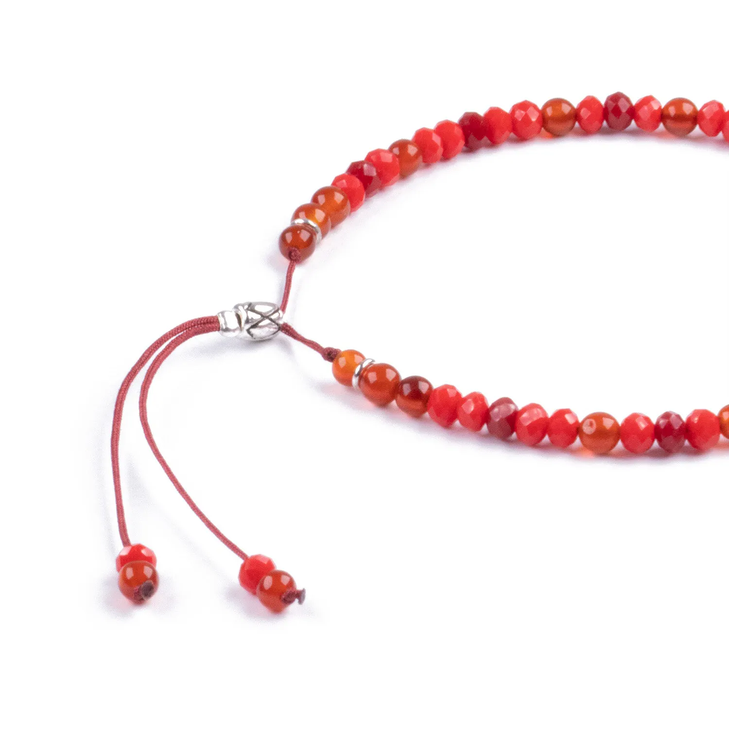 Pulsera Minimalista de Ónix Rojo y Ágata Roja