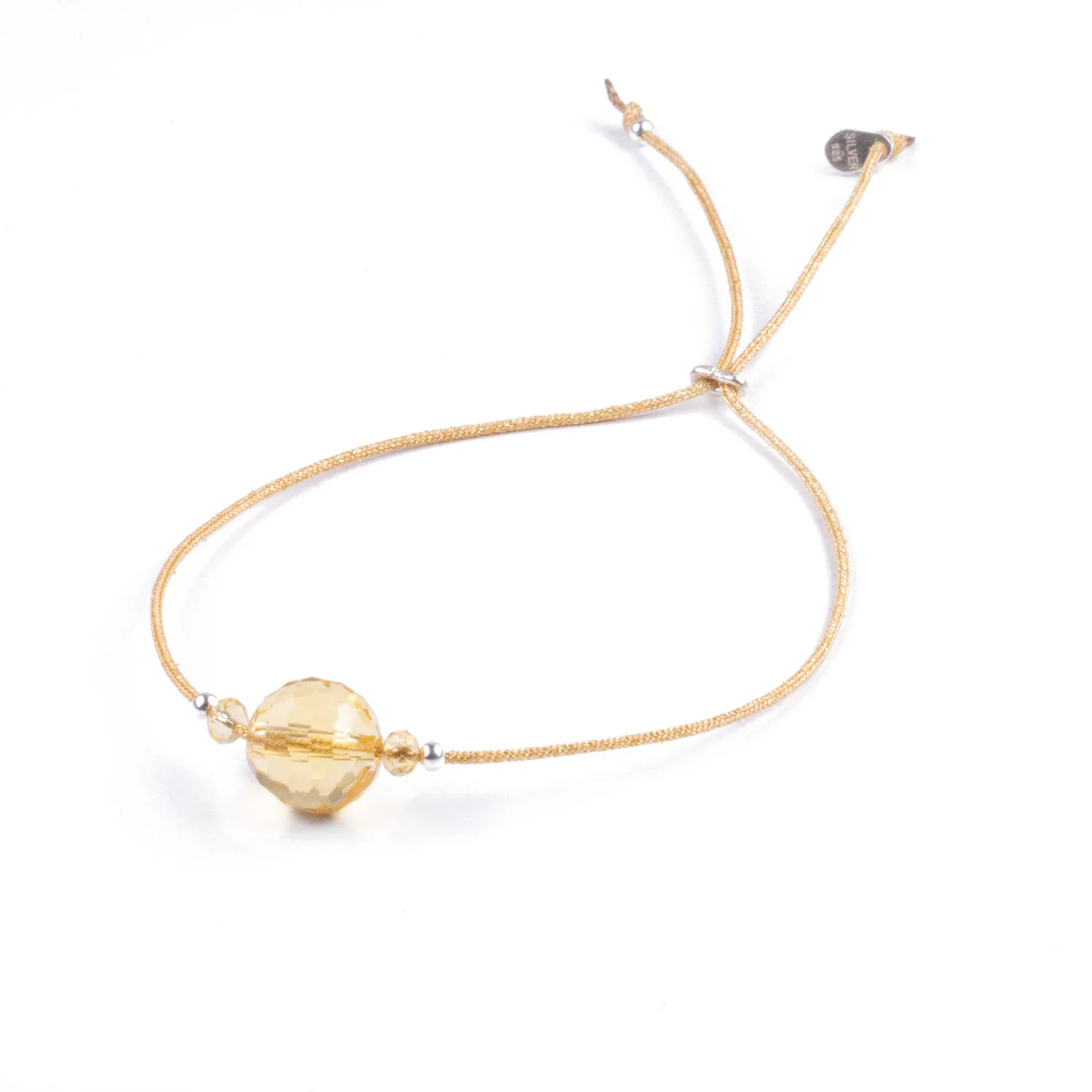Pulsera Minimalista de Citrino y Plata 925